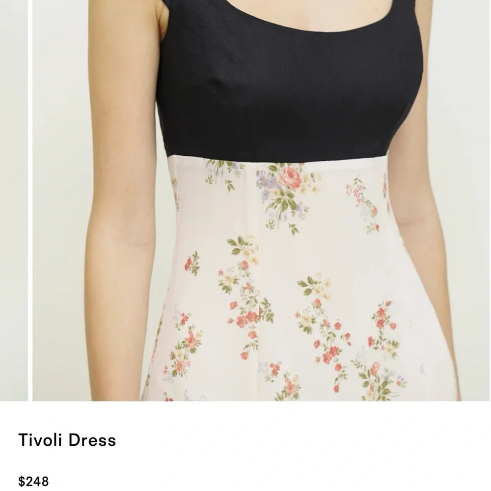 Reformation Black and Cream Floral Dress - Picture 3 of 6